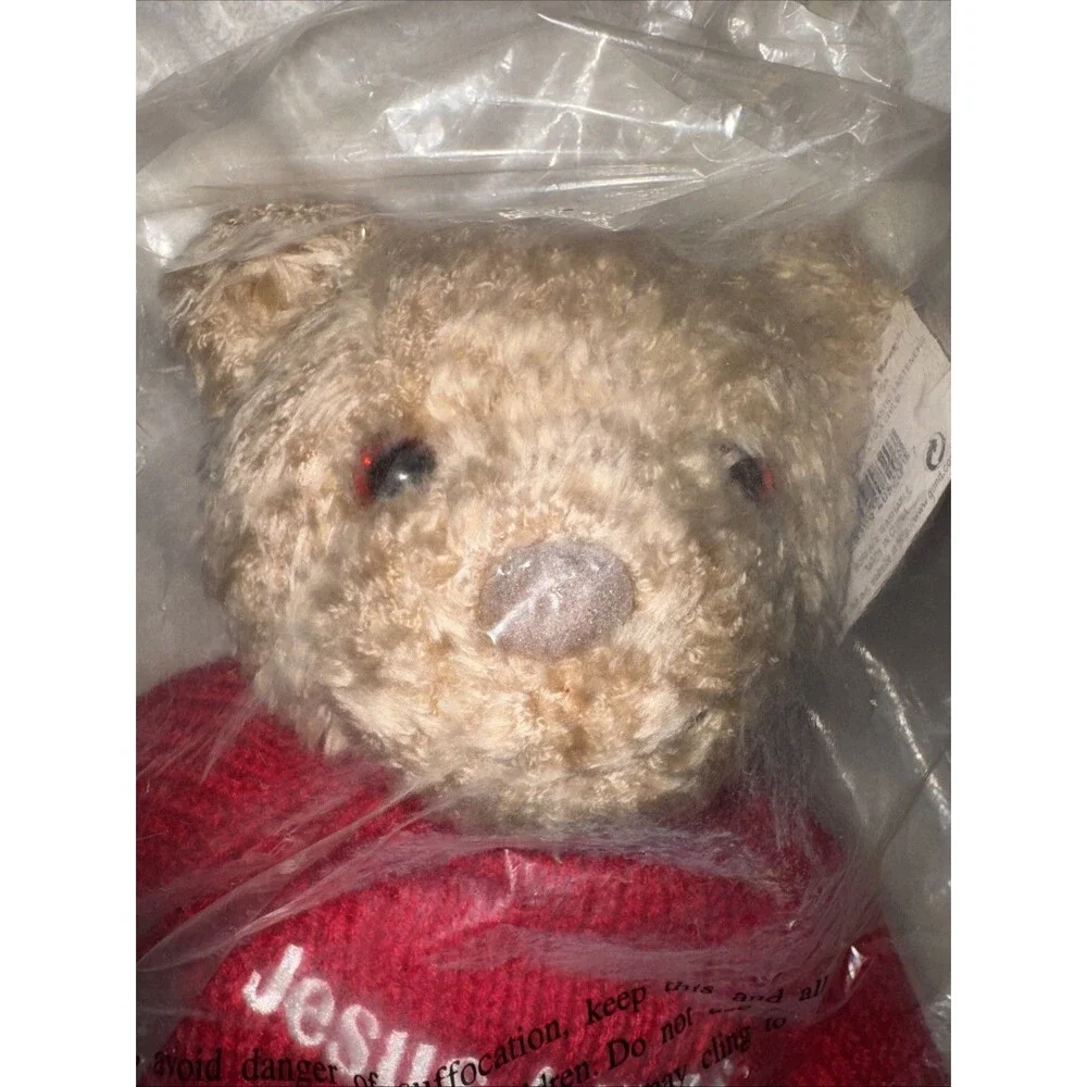 Gund Brown Teddy Bear Plush Red Sweater “Jesus love Me” NIP 12-14”